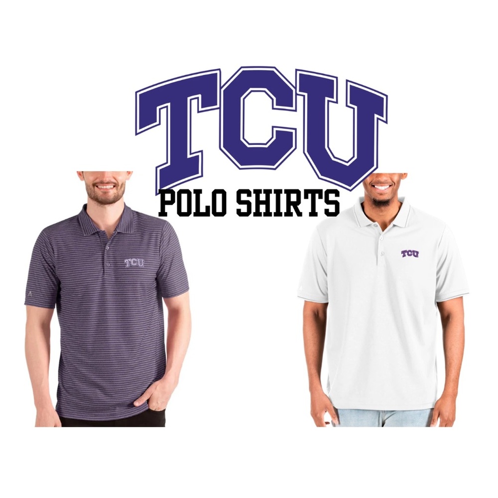 TCU Horned Frogs NCAA Antigua Polo golf Shirts NEW with Tags - Picture 2 of 3
